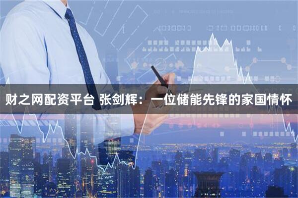 财之网配资平台 张剑辉：一位储能先锋的家国情怀
